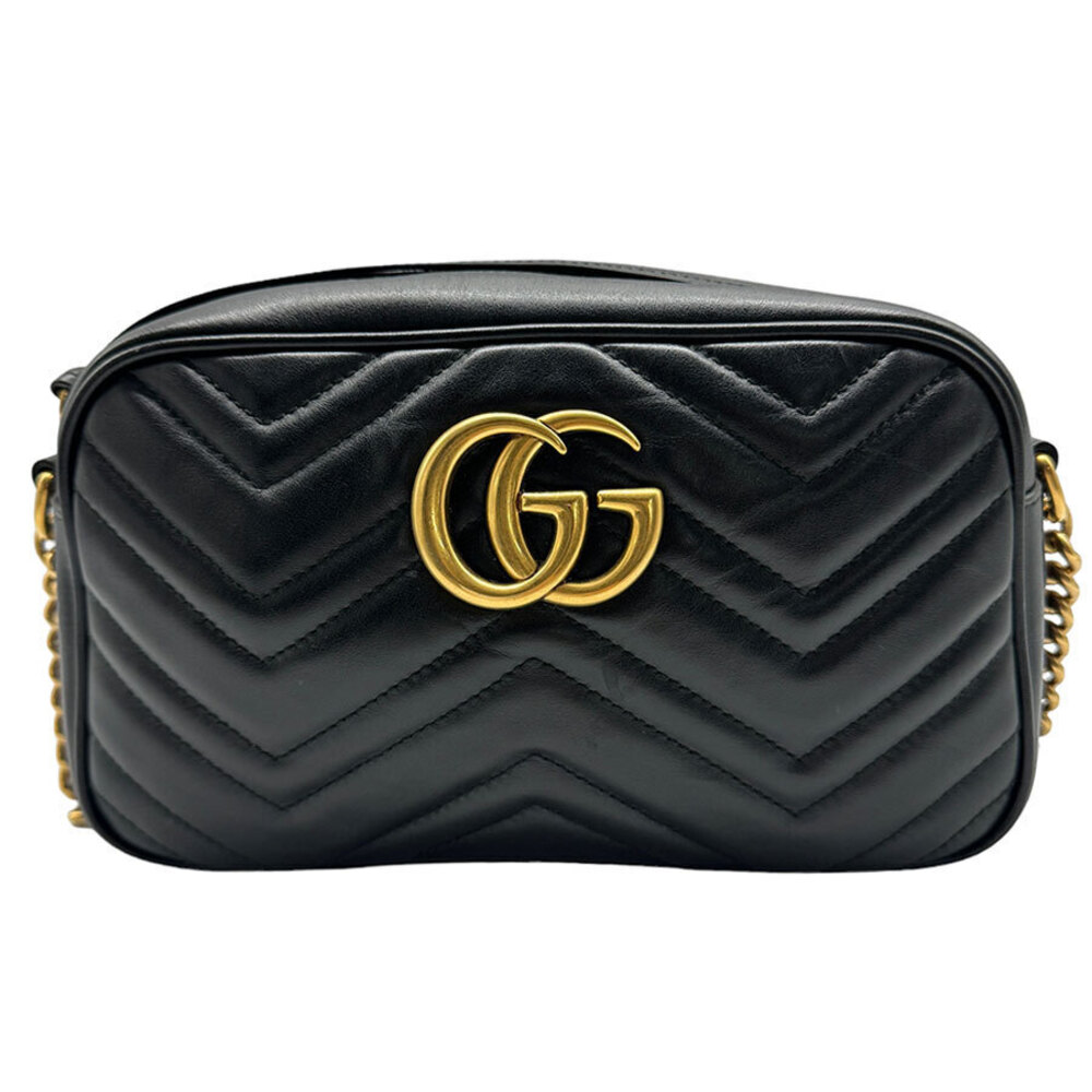 Gucci GG Marmont Leather Crossbody Bag Black